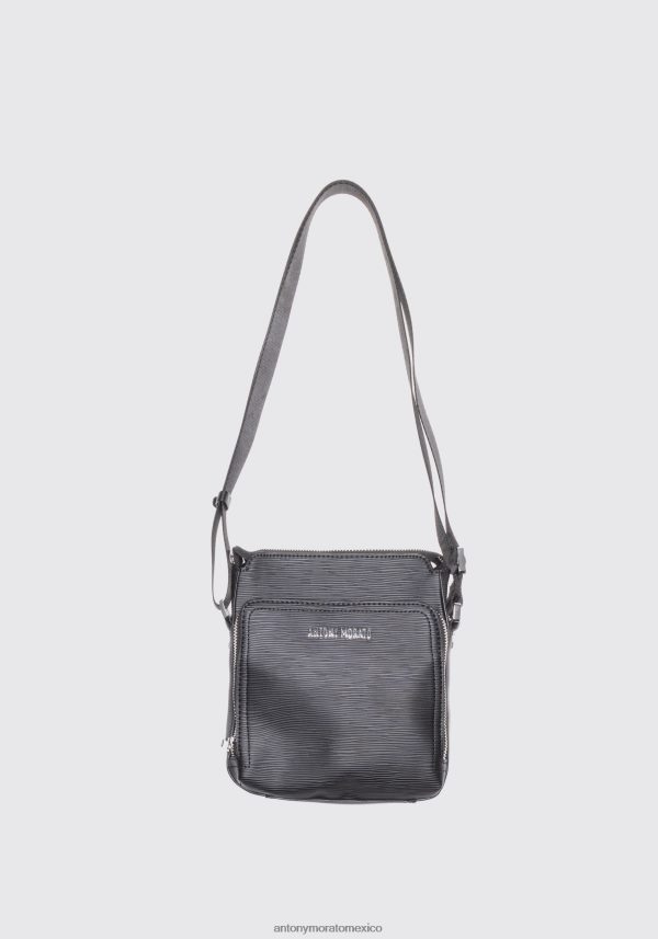 bolso bandolera de piel sintética con efecto tablado Antony Morato hombres negro accesorios PJRF6X364