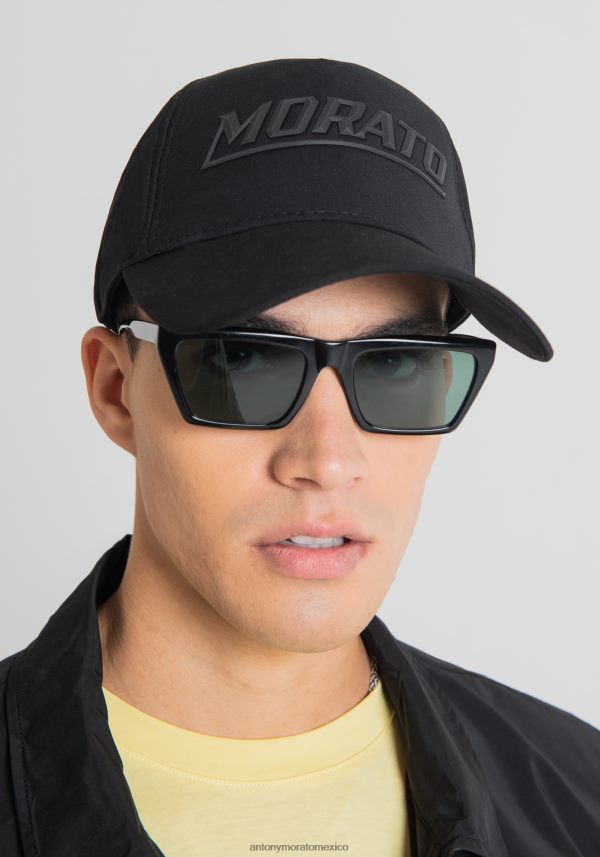 gorra de béisbol de popelín con logo morato en relieve Antony Morato hombres negro accesorios PJRF6X384