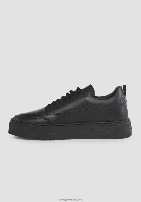 zapatillas bajas flint de cuero Antony Morato hombres negro calzado PJRF6X300