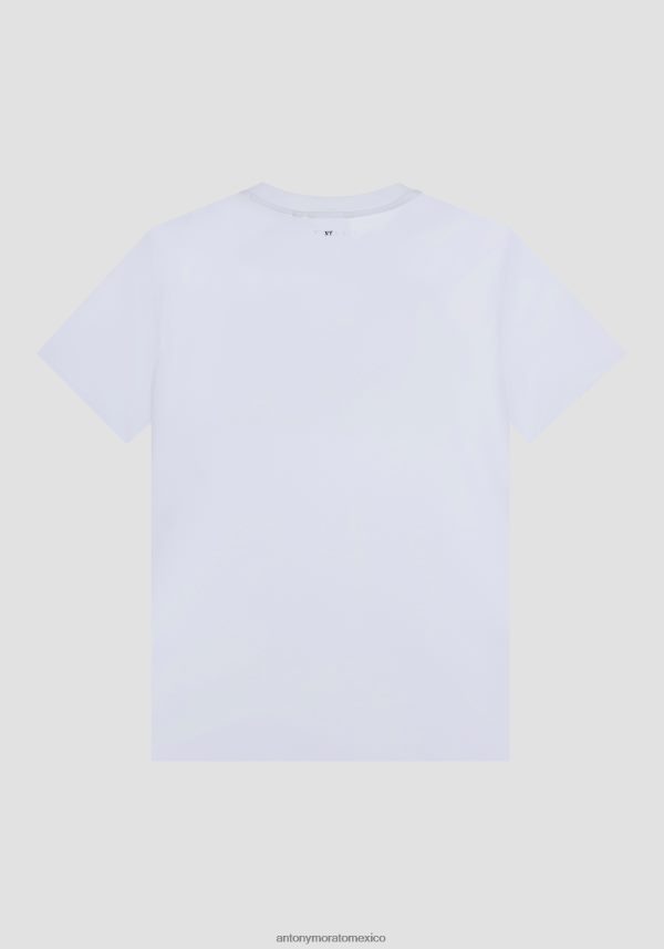 camiseta regular fit de 100 % algodón con estampado de viñetas Antony Morato hombres crema ropa PJRF6X182