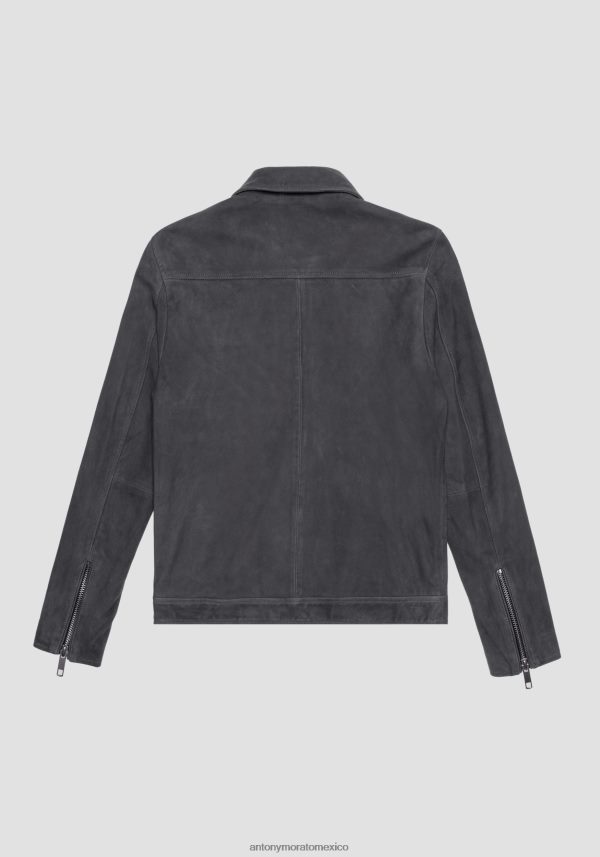 chaqueta entallada de ante auténtico Antony Morato hombres 9074 ropa PJRF6X2