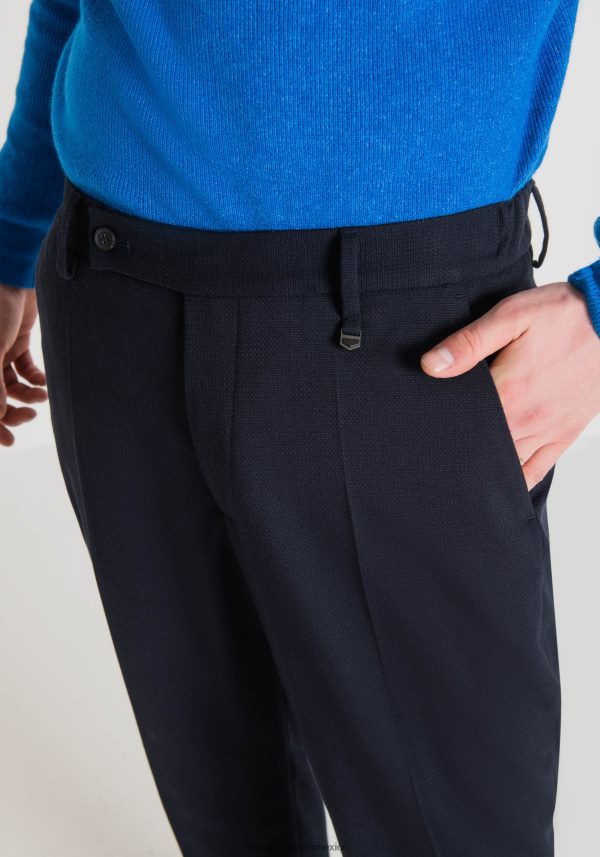 Pantalón phil regular de corte recto en tejido dobby de mezcla de viscosa elástica Antony Morato hombres tinta azul ropa PJRF6X253