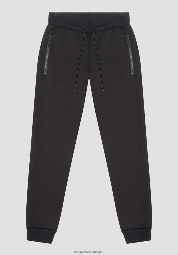 Pantalones de chándal slim fit en neopreno elástico en mezcla de viscosa Antony Morato hombres negro ropa PJRF6X219