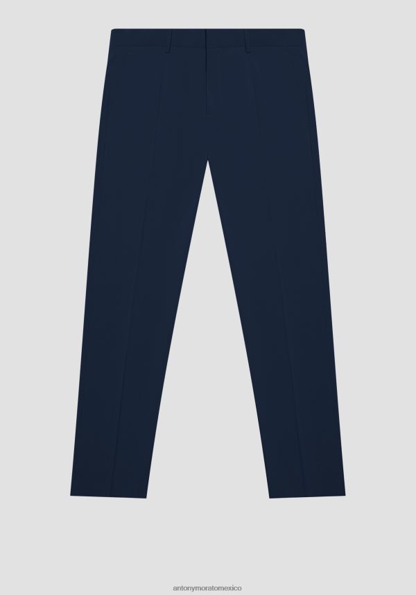 pantalones bonnie slim fit de mezcla de viscosa elástica Antony Morato hombres tinta azul ropa PJRF6X259