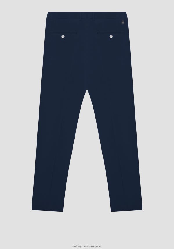 pantalones bonnie slim fit de mezcla de viscosa elástica Antony Morato hombres tinta azul ropa PJRF6X259