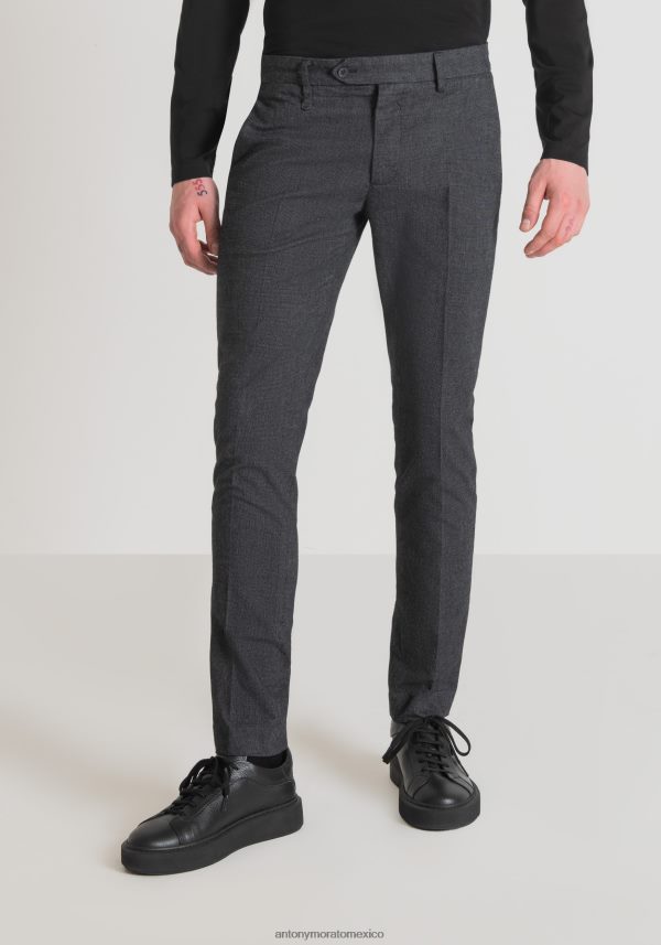 pantalones bryan skinny fit en suave mezcla de algodón elástico Antony Morato hombres negro ropa PJRF6X220