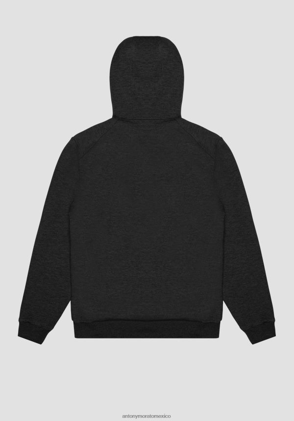 sudadera regular fit de tejido elástico con detalles en contraste Antony Morato hombres negro ropa PJRF6X66