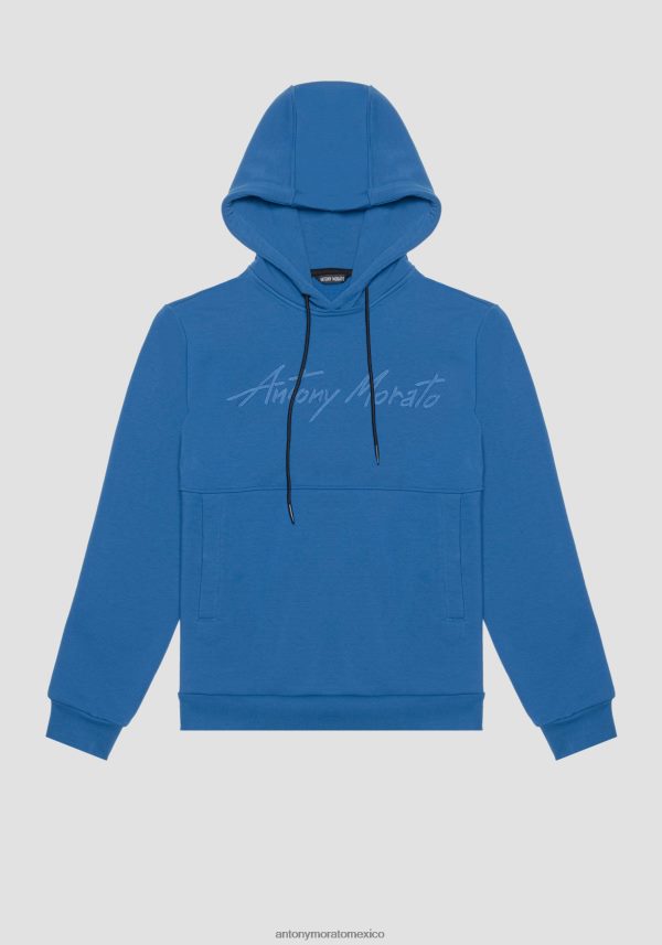 sudadera regular fit en mezcla de algodón elástico con logo bordado Antony Morato hombres 7117 ropa PJRF6X49