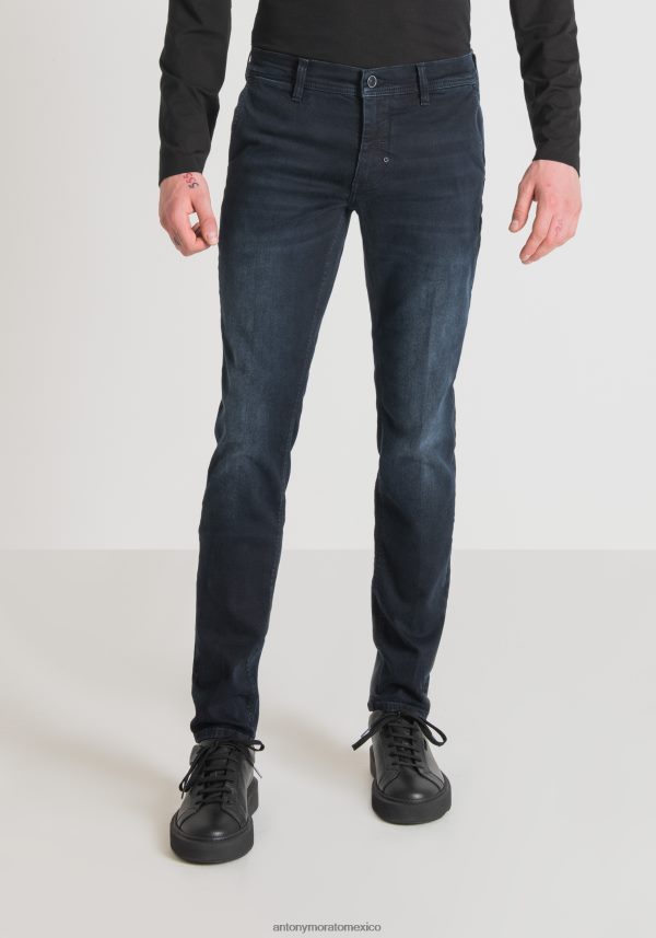 Vaqueros ajustados Mason en denim elástico azul con lavado oscuro Antony Morato hombres azul claro ropa PJRF6X279